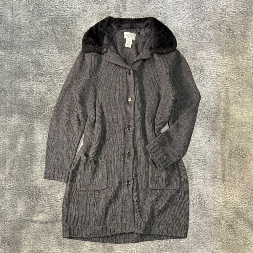 Vintage Jennifer Moore Fur Collar Cardigan